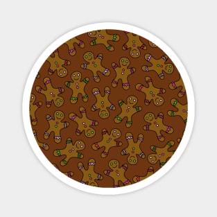 Gingerbread Men Doodle Pattern, made by EndlessEmporium Magnet